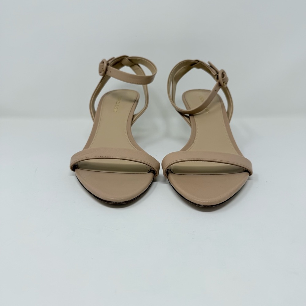 New Veronica Beard Darcelle Leather Sandal In Bisque Mid Heel Sz 7.5 - Picture 5 of 14